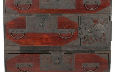 2 Chinese Stackable Low Chests or Trunks, Qing
