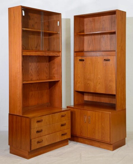 2 Mid Century Modern Bookshelves / Wall Cabinets