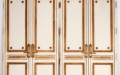 (2) Pairs gilt & painted doors, ex Doris Duke