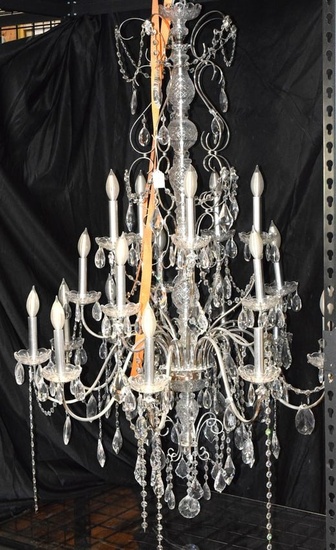 20 ARM WATERFORD TYPE HANGING CHANDELIER