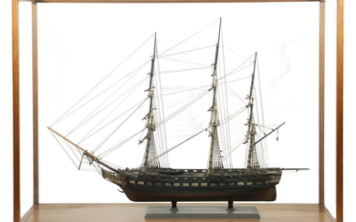 19TH C. GUNBOAT SHIP MODEL