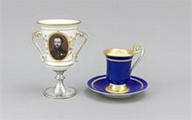Two cups, cup with saucer, KPM Berlin, 1st WW, 2nd