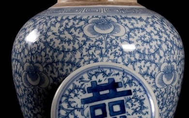 20th Century Blue & White Chinese Ginger Jar