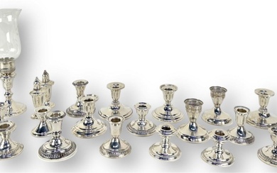 (22pc) Weighted Sterling Silver Candle Holders