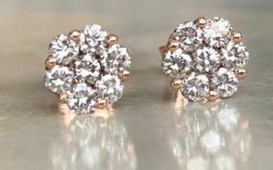 18 kt. Pink gold - Earrings - 0.77 ct Diamond