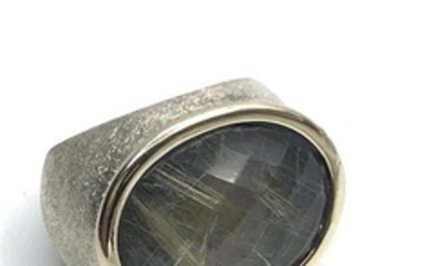 GJuwelen - 14 kt. Gold, Silver - Ring Rutile quartz