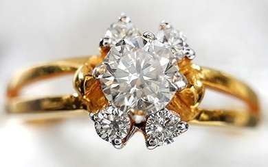 14 kt. Gold - Ring - 0.40 ct Diamond - Diamonds