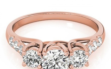3.25 ctw Certified VS/SI Diamond 3 Stone Bridal Ring 18K Rose Gold