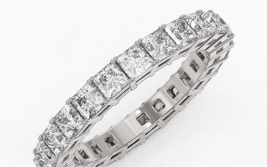 3.5 ctw Princess Cut Diamond Eternity Ring 18K White Gold