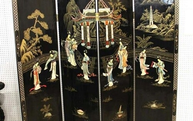 4 panel Asian 3D decorated room screen