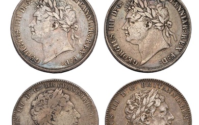 4x Regency Period Crowns, to include; (2x) George III, 1820LX...