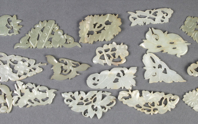 Chinese Hardstone Small Plaques, Flowers