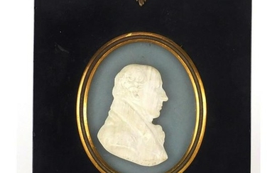 19th century white glass paste profile of Lord