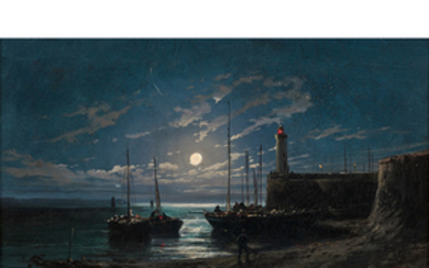 Alfred GODCHAUX (1835-1895) Vue dite du port de Royan Toile...