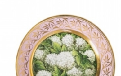 A Berlin KPM porcelain plate with snowball fl ...