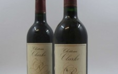 7 bouteilles 4 bts : CHÂTEAU CLARKE 1995 Listrac Médoc (étiquettes sales, tachées)