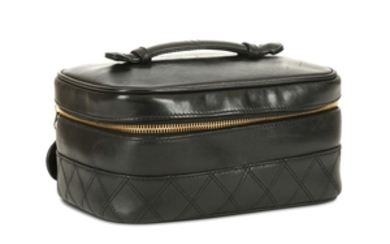 Chanel Black Leather Rectangular Cosmetic Case, c. 1994-96,...