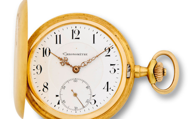 A fine Swiss 18K gold hunter cased pivoted detent pocket chronometer