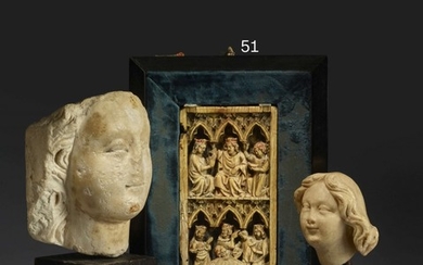 FRANCE, XIVe SIÈCLE Feuillet droit d'un diptyque représentant des scènes de la vie de la Vierge