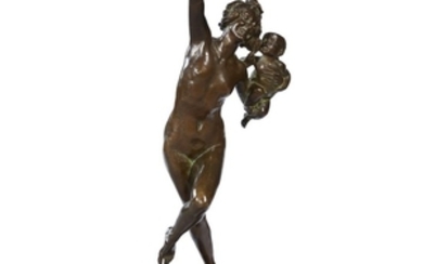 FREDERICK WILLIAM MACMONNIES (american 1863-1937) "BACCHANTE AND INFANT FAUN"...