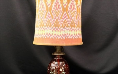 French Glass Vase Converted into a Lamp