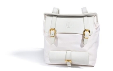 A Gianni Versace White Leather and Nylon Backpack