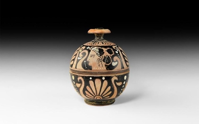 Greek Spherical Pyxis with Ladies of Fashion