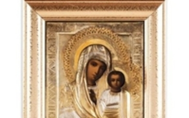 Icône de la Mère de Dieu de Kazan. Chromolithographie…