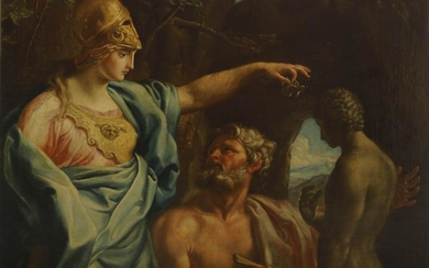 Italian School, oil, Minerva inspires the sculptor