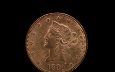 *J Une pièce en or de 10 dollars 1893