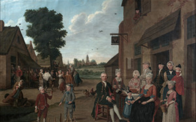 Jan Josef HOREMANS II (Anvers 1714 - 1792) Famille devant...