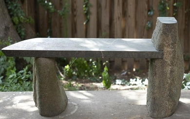 Large contemporary three-piece granite bench.