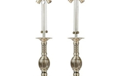 Marbro Lamp Company - Pewter Brass Oriental Lamps