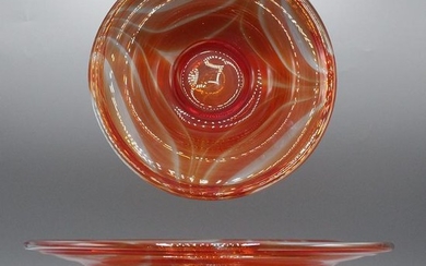 Mid-Century Italian Art Glass Center Bowl Orange