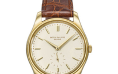 PATEK PHILIPPE. A FINE AND RARE 18K GOLD AUTOMATIC WRISTWATCH WITH CREAM-COLOURED ENAMEL DIAL, SIGNED PATEK PHILIPPE, GENEVE, REF. 2526, MOVEMENT NO. 766’483, CASE NO. 2’606’829, MANUFACTURED IN 1959
