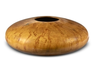 PHILIP MOULTHROP (AMERICAN B.1947) TURNED VESSEL "SPALTED RED MAPLE",...