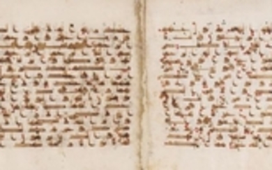 A Qur'an bifolium in Kufic Script, North...