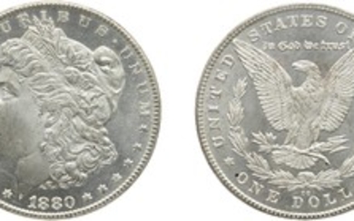 Silver Dollar, 1880-CC (reverse of 1879), PCGS MS 66
