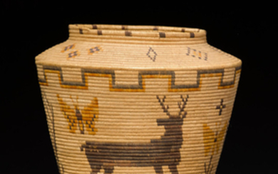 A Southern Nevada Paiute polychrome bottleneck basket