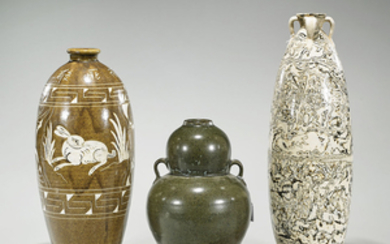 Three Chinese Glazed Ceramic Vases