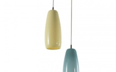 Venini & C., Murano, Two pendant lights, 1950s