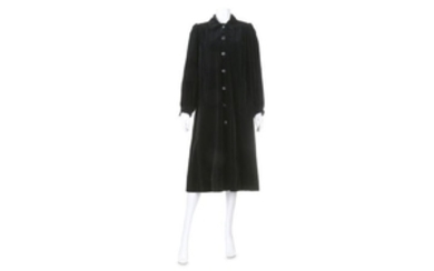 Yves Saint Laurent Rive Gauche Black Velvet Coat, c.