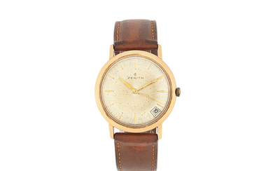 Zenith. An 18K rose gold manual wind wristwatch