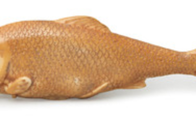 An ivory netsuke of a fish