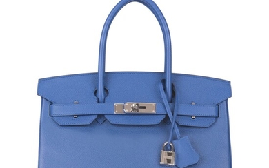 Hermès Bleu Brighton Birkin 30cm of Epsom Leather with Palladium Hardware