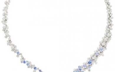 55051: South Sea Cultured Pearl, Diamond, Sapphire, Whi