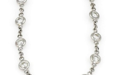 5.5ct Diamonds by The Yard Necklace 18k White Gold