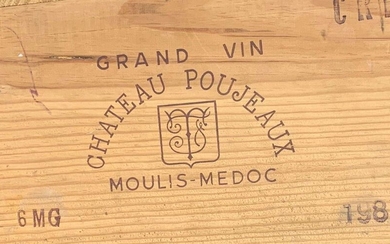 6 Magnums Château Poujeaux 1987 - Moulis - Original wooden case