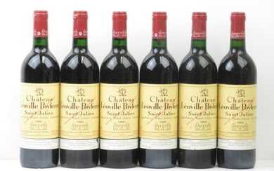 6 bottles of Chateau Leoville Poyferre 1990 Saint Julien,...