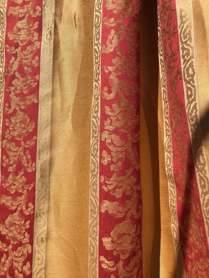 6 m x 140 cm Magnificent San Leucio damask fabric in linen blend - Baroque - Linen - 2018